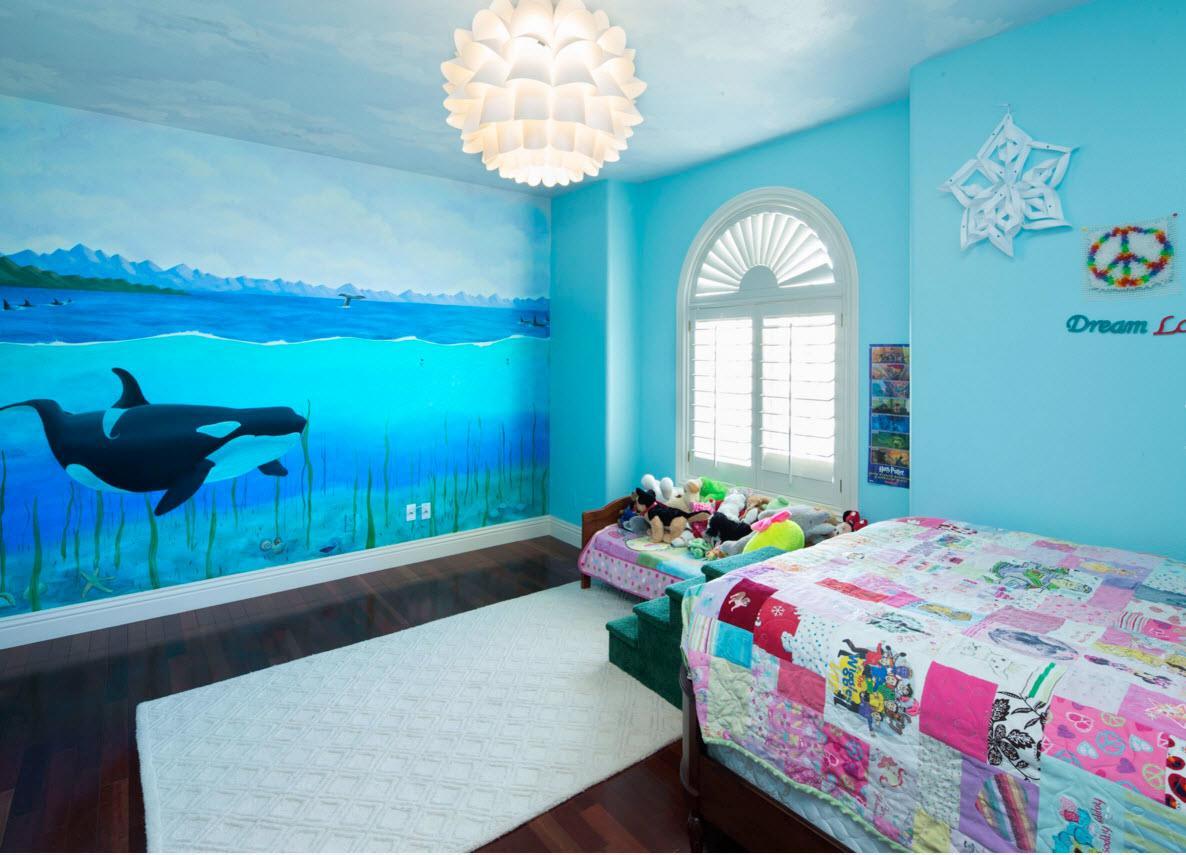 Quarto em tons de azul