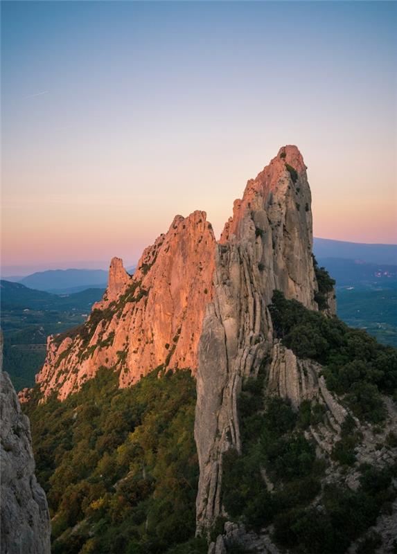 Prancūzija „Dentelles de Montmiraille“, gražiausia pasaulio šalis, Kanados kraštovaizdis, dangiška vieta, gražus saulėlydis