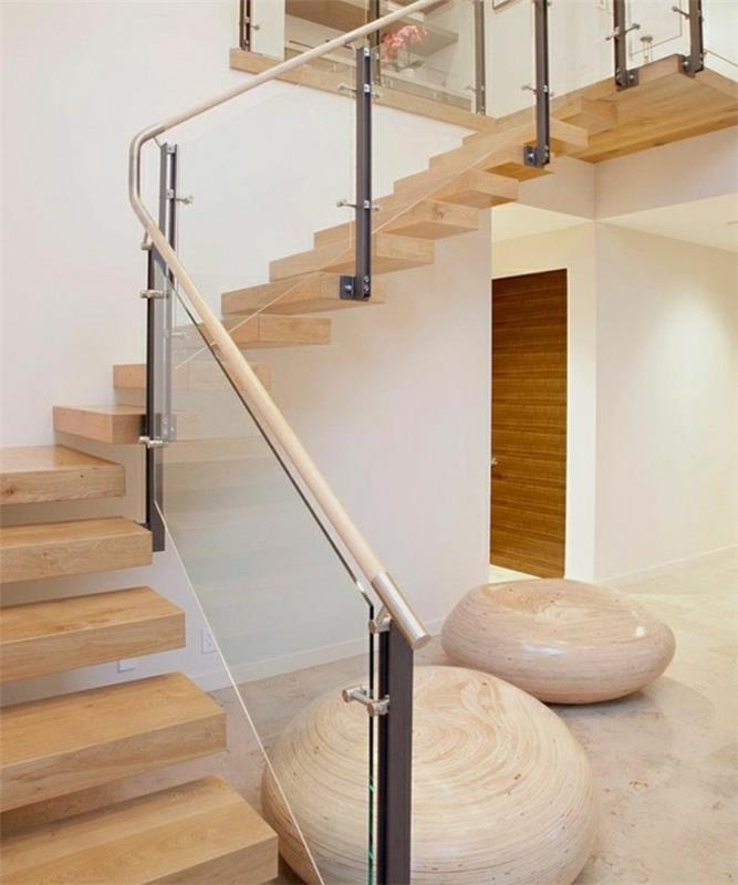 moderno-stopnišče-steklo-ograja-dekoracija-lesene stopnice