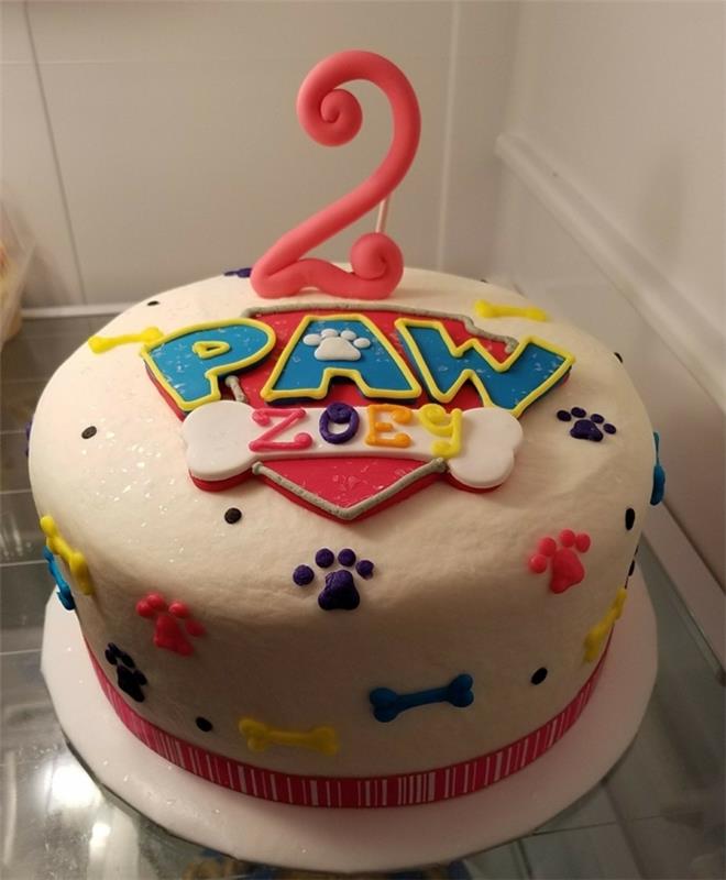 paw patrol cake, logotip, odtisi tačk, številka sladkega testa, logotip