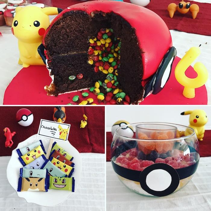 dekoracija torte pokemon, pinata presenečenje, rojstni dan pokemonov, žele fižol, pokéball, figurica pikachu