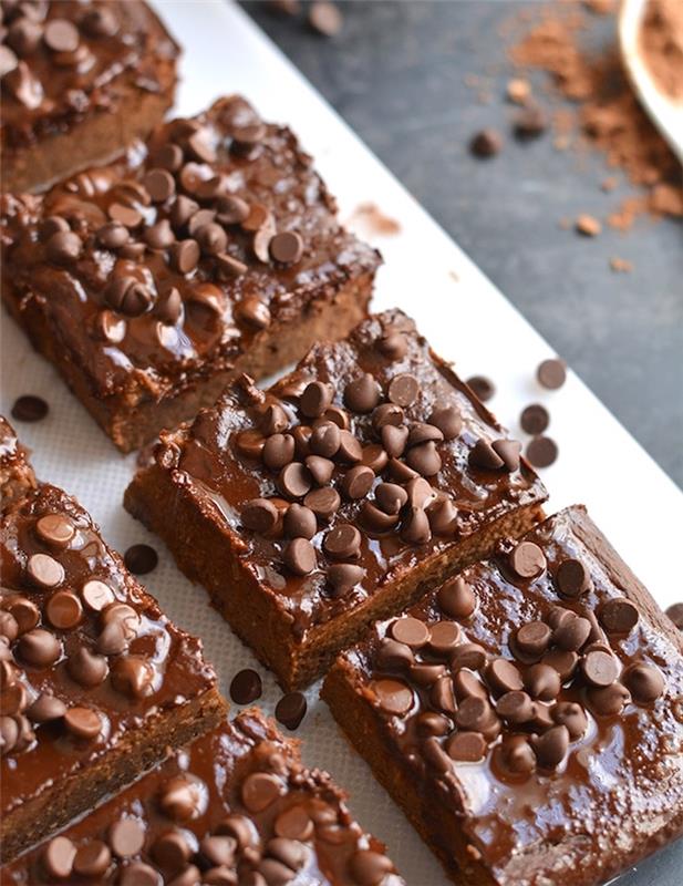 nohut ve çikolata parçaları ile yapmak için glutensiz ve şekersiz kek tarifi, diyet atıştırmalık