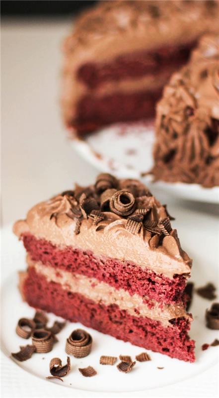 brezglutenski meni za rojstni dan, brezglutenska torta iz rdečega žameta z vegansko čokoladno miško