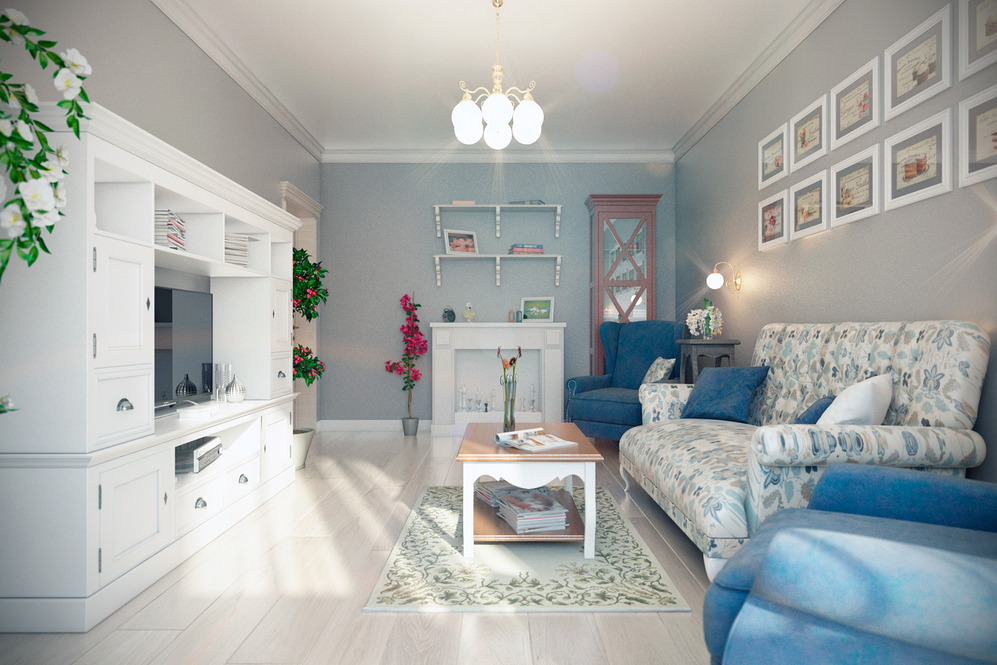 soggiorno bicolore in stile provenzale