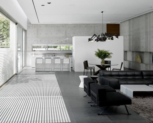 Sala de estar moderna al estilo del minimalismo.