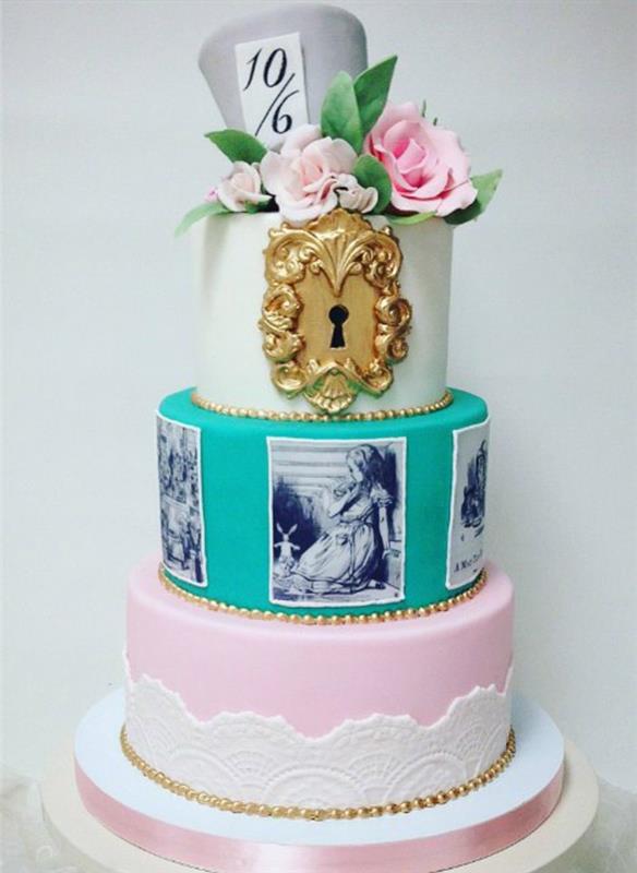 Gurmaniškas gimtadienio tortas suaugusiems lengvas įvaizdžio tortas aniv grindys mielas pyragas Alisa stebuklų šalyje