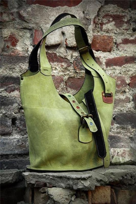 velika torbica-torba-usnje-zelena