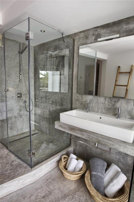 inci grisi banyo duşakabin şeffaf cam duvarlarla hangi rengi ilişkilendirmeli