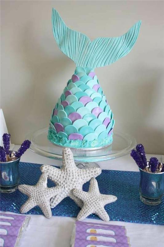 pasta-Ariel-küçük-denizkızı-fikri-küçük-denizkızı-disney-doğum günü-kek