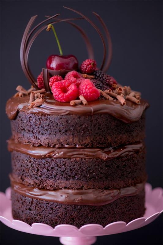čokoladna torta-slastna-jagodno-češnjeva torta