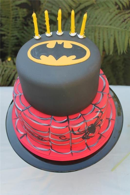 spiderman-design-roza-in-siva-rojstnodnevna torta