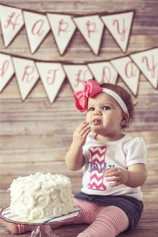 kek-doğum günü-kız-kek-doğum günü-1-yıl-kız-fikir-dekorasyon-kek-kız bebek