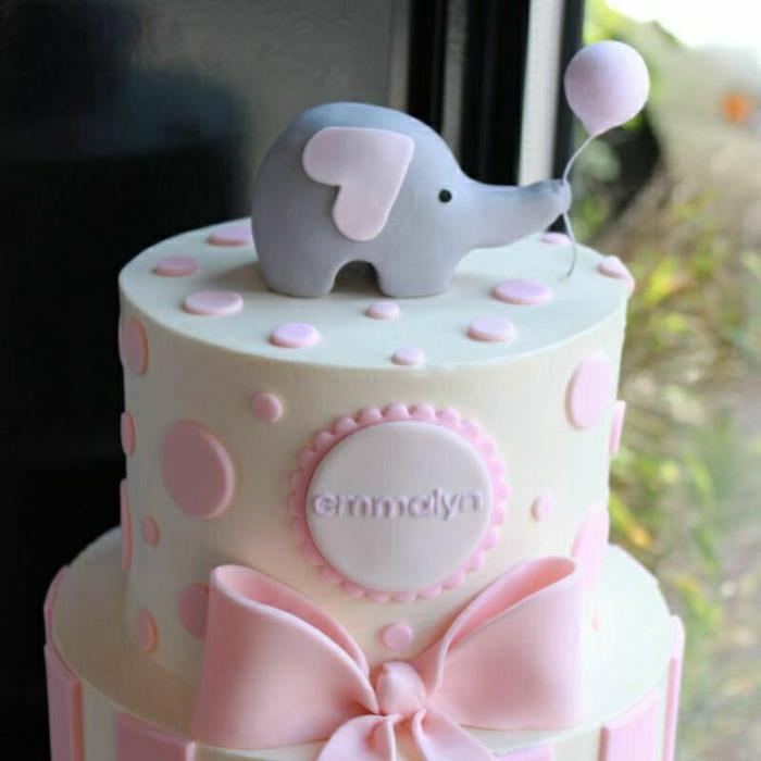 kek-doğum günü-kız-kek-doğum günü-1-yıl-kız-dekorasyon-fikir-kek-beyaz-güzel