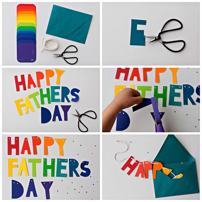 gökkuşağının renklerinde babalar günü çelengi yapmak, babalar günü çelengi anaokulu çocukları ile yapmak için kişiselleştirilmiş hediye