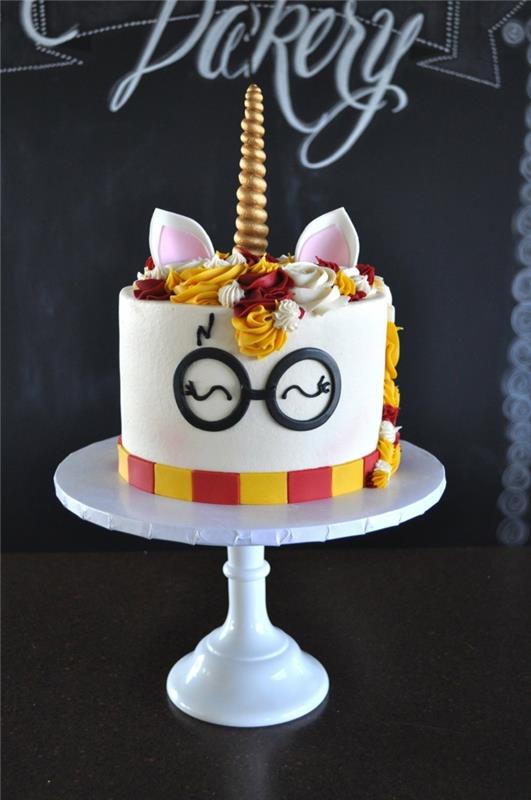 Harry Potter Unicorn Çikolatalı Doğum Günü Pastası Topper, Kadınlar İçin Yetişkin Doğum Günü Pastası