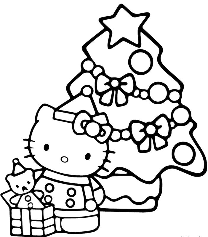 sveiki kačiukas Kalėdų eglutės piešinys, kurį lengva nuspalvinti vaikų šventėms