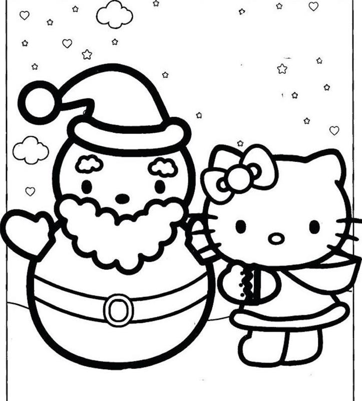 sveiki kačiukas ir Kalėdų senelis po sniego spalvinimo puslapiais 3 metų vaikų darželiui