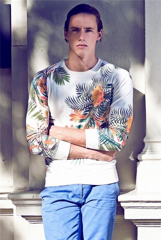 hipster-fashion-men-2016 pulover cvetje dolgi lasje moški punčka chinon hlače