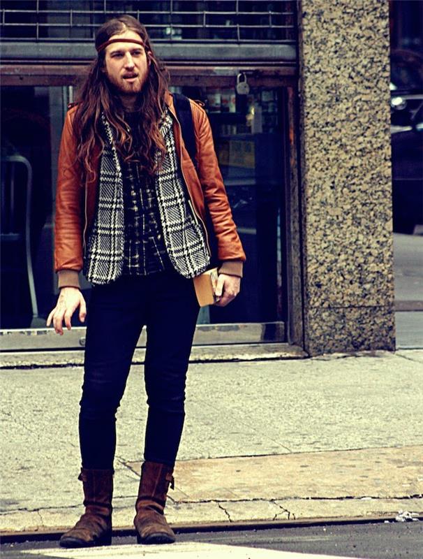 hipsters-man-nyc-style-hippie-long-hair-man-bun-veteents-vintage-usnje-jopica-nega brade