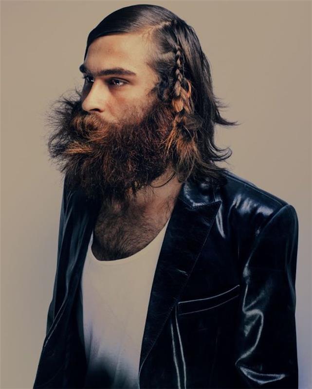 trendy adam uzun saç stili yenilikçi saç kesimi uzun hippi sakalı