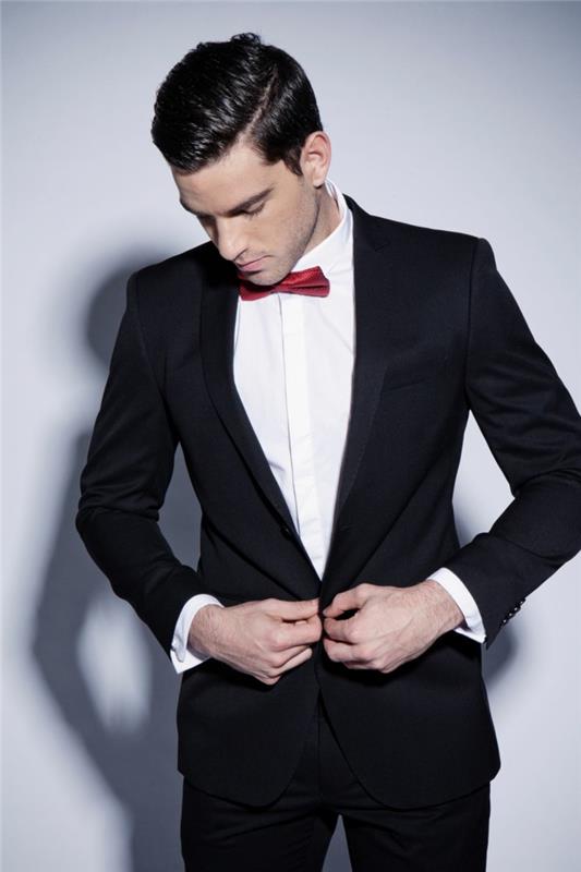 moško-elegantna-elegantna-klasična-ideja-obleka-po meri-črno-bela majica
