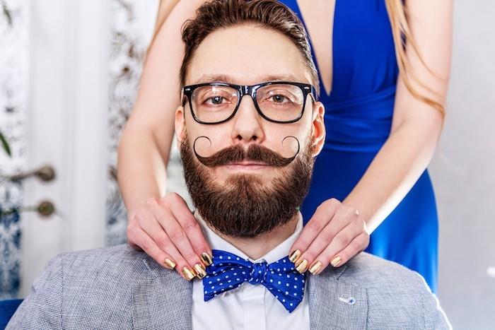 adam bıyık sakal tarzı yutturmaca vintage hipster sakal gözlük takım elbise papyon