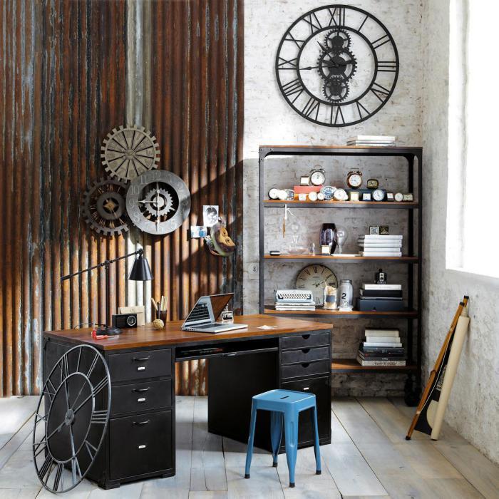industrial-deco-idea-wall-clocks-chic-work-office