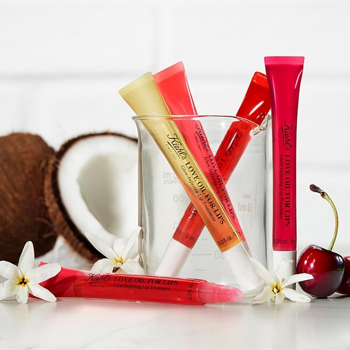 kozmetika za ženske, ideja za darilo za Valentinovo za ženske, paket Kiehl's lip oil, darilo za 14. februar za ženske