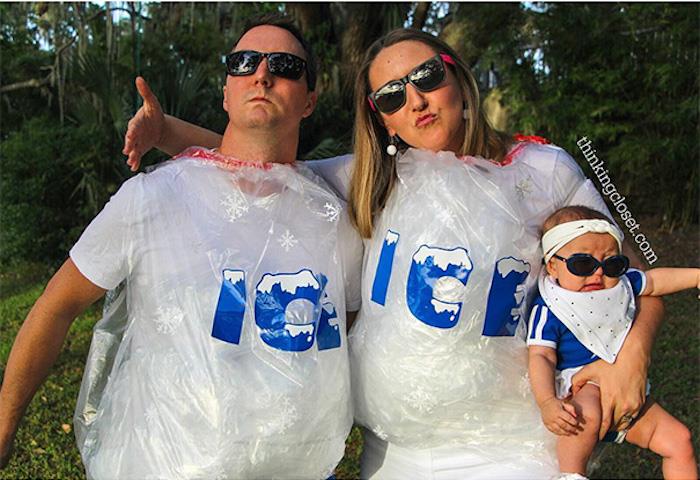 Pora su kūdikiu pasigamins ledo ledo kūdikį, grupės kostiumą, lengvą kostiumą draugams ar porai