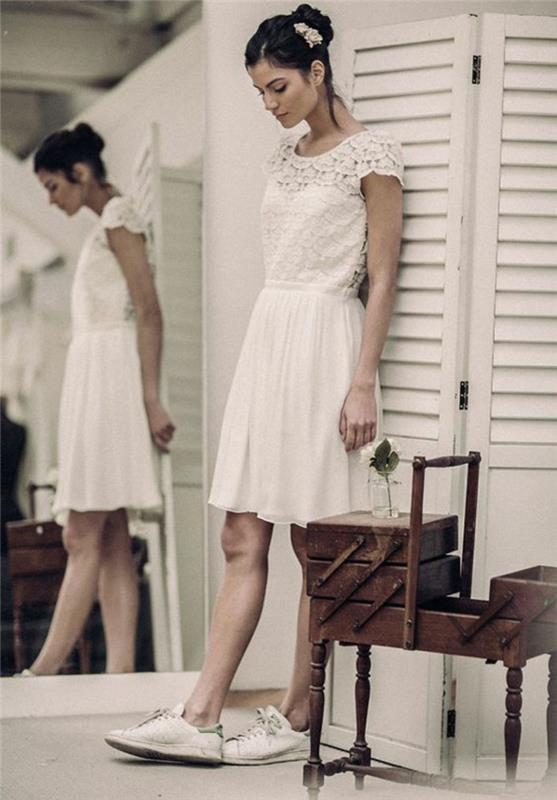 pelėda-trumpa-vestuvinė suknelė-graži-trumpa-vestuvinė suknelė
