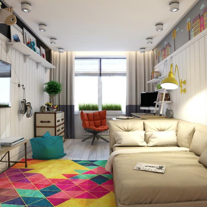 modern-ve-işlevsel-genç-yatak odası için yaratıcı-fikir