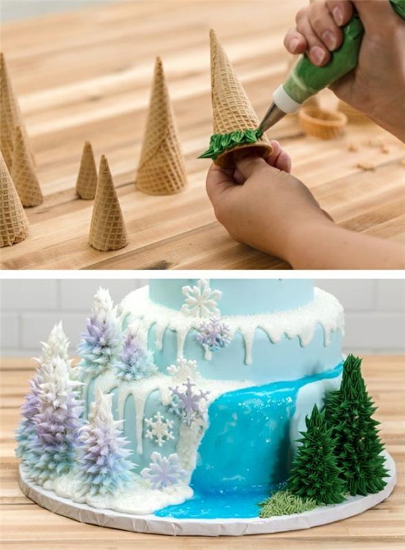 rojstnodnevna torta-dekoracija-ideja-dekle-snežna kraljica-torte-ideje-kako-se-sam
