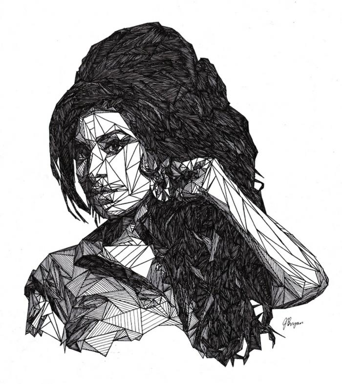 Fikir Geometrik Figürler Nasıl Çizilir Amy Winehouse Geometrik Portre Çizimi Nasıl Yapılır
