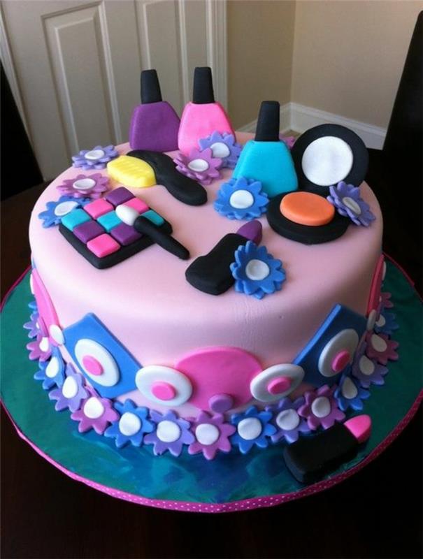 doğum günü-kek-fikir-kız-doğum günü-kek-torunu-kek-yapma-rüyalar-genç-makyaj
