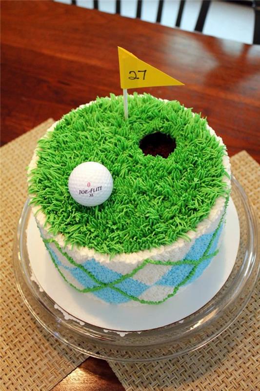 Golf severlerin doğum günü için erkek doğum günü pastası fikirleri