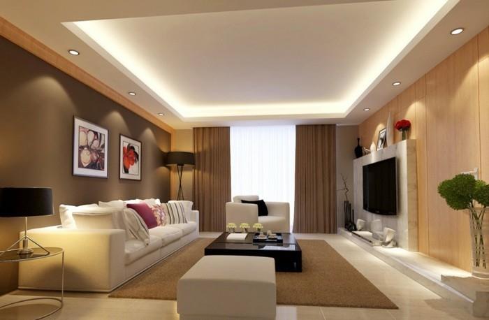ilginç-oturma odası-boyama-fikri-beyaz-tv-deko-orijinal-vurgu-duvar-kahverengi