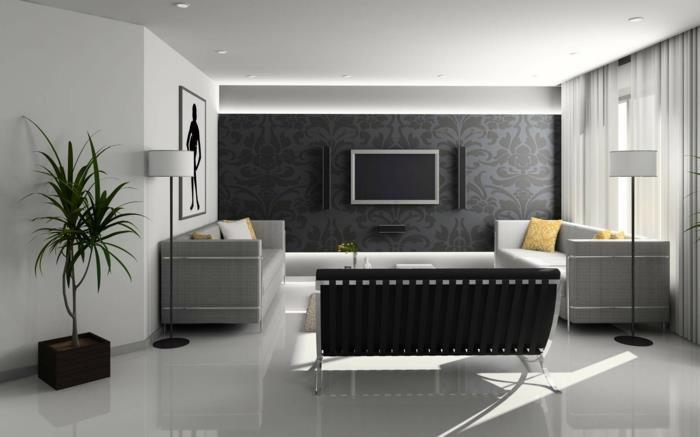 dnevna soba-ideja-vaša-moderna-notranja-dekoracija-dnevna soba-v sivi barvi
