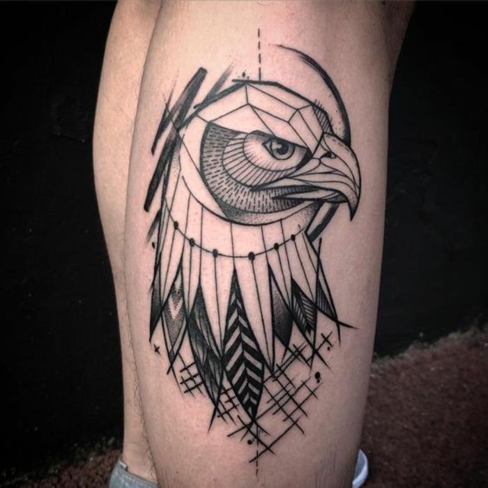 Skandinaviško simbolio tatuiruotė reiškia stiprumo tatuiruotę erelio paukščio geometrinę tatuiruotę