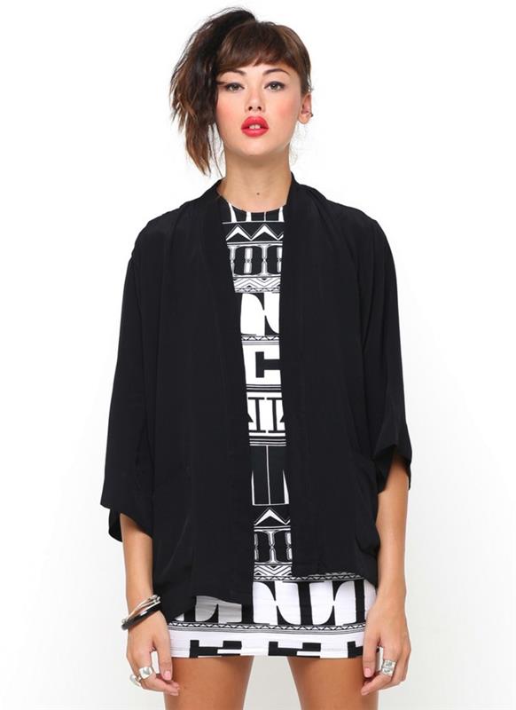 ideja-jakna-perfecto-kimono-ženska-kul-ideja-obleko-dobro črno-belo