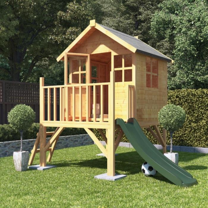 zgraditi vrtno lopo, ustvariti zunanje igrišče s paleto ali recikliranim lesom, model lesene hiše DIY