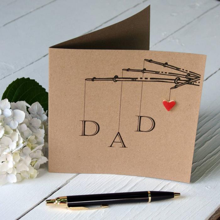 predloga kartice za tiskanje za dan očetov, hitra in enostavna ideja DIY, natisnjena čestitka za očetov dan