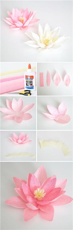 kūrybinė veikla, namų dekoravimas, kaip patiems pasigaminti krepinio popieriaus gėlių, žingsnis po žingsnio pamoka