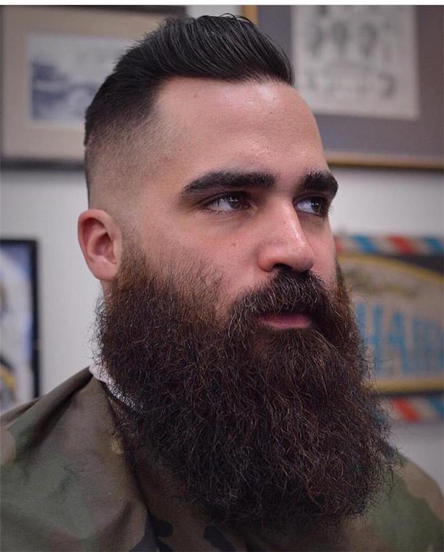 moška frizura z degradirano brado in vzdrževanje brade