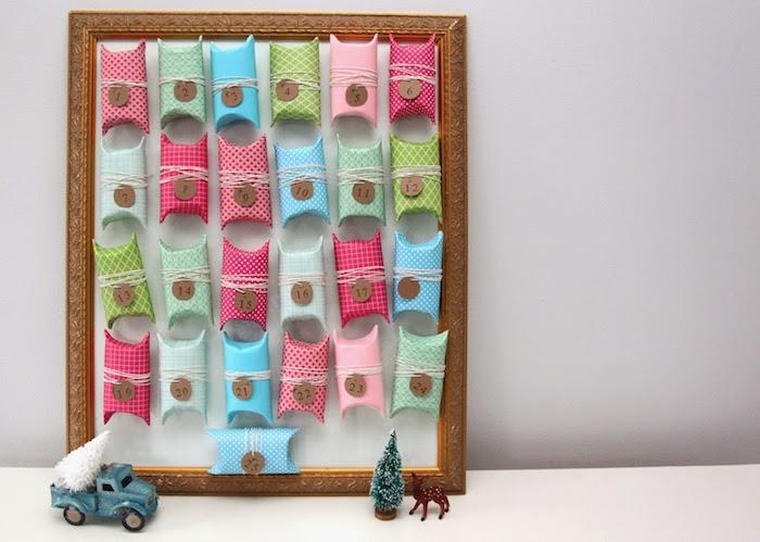 DIY Advent Takvimi Tuvalet Rulo Kağıt Kutuları Fikir Altın Çerçevede