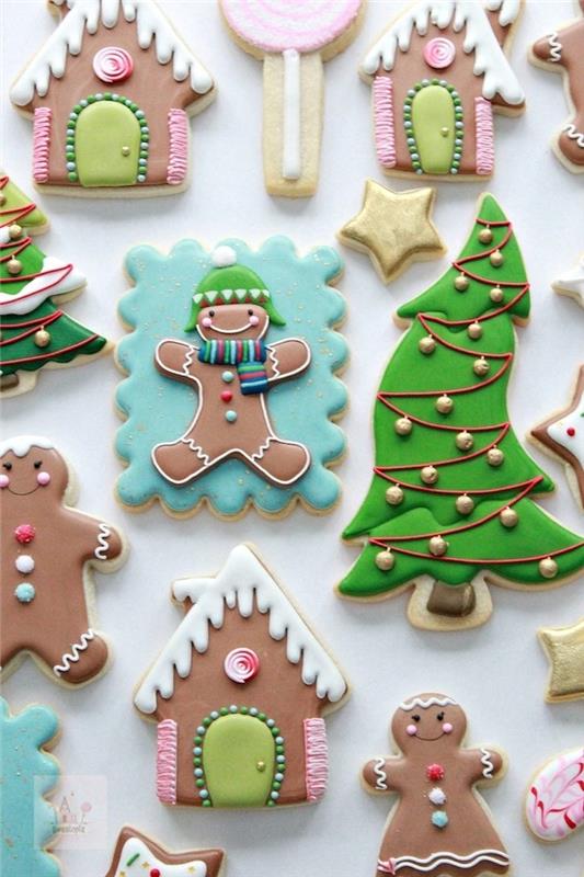 lep okras božičnega motiva v medenjaku, božično drevo, medenjakovo hišico, zvezdico ali kako narediti piškote iz peciva z izvirnim okrasjem