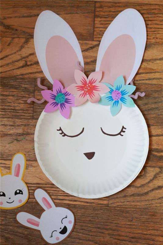 Anaokulu kağıt tabak ile Paskalya tavşanı etkinliği, basit ve hızlı anaokulu Paskalya el kitabı etkinliği