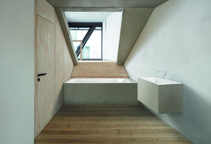 bela kopalnica in les za privabljanje svetlobe, kako urediti kopalnico na podstrešju