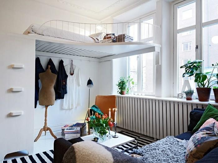 idėja-deko-studija-dviaukštė lova-augalas-sofa-butas-patogus