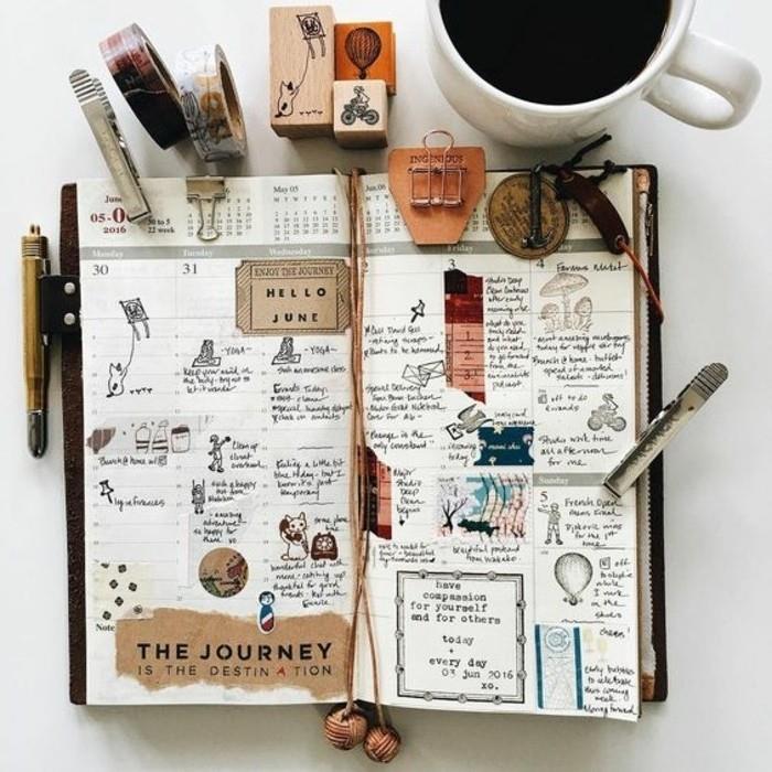 idee-disegno-a-matita-diario-viaggio-nastro-adesivo-penne-matite-tazza-caffè