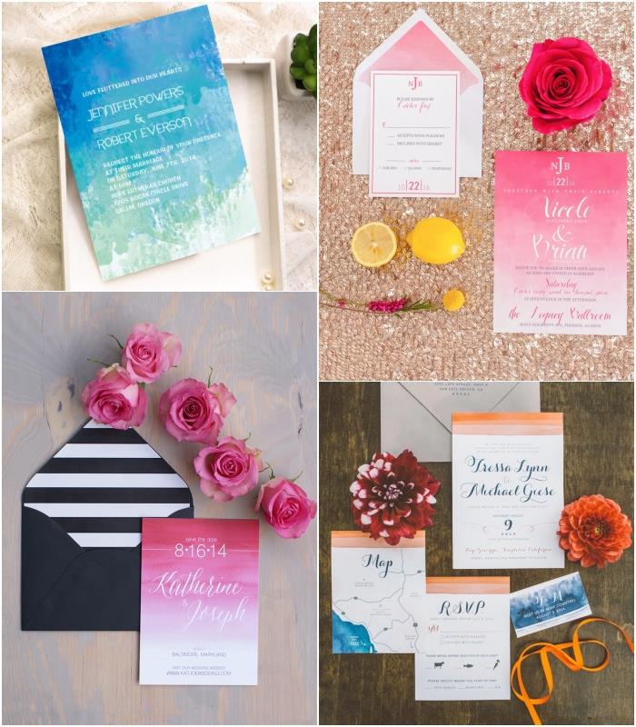 renkli, çağdaş tarzda bir düğün davetiyesi için güzel bir modern tipografi ile ilişkili hoş renk gradyanı